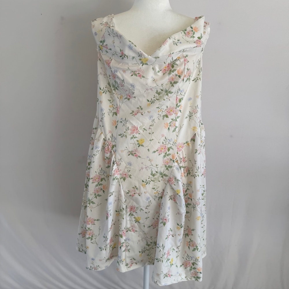 SHEIN Curve 2XL White Floral Midi Dress | Plus Size Romantic